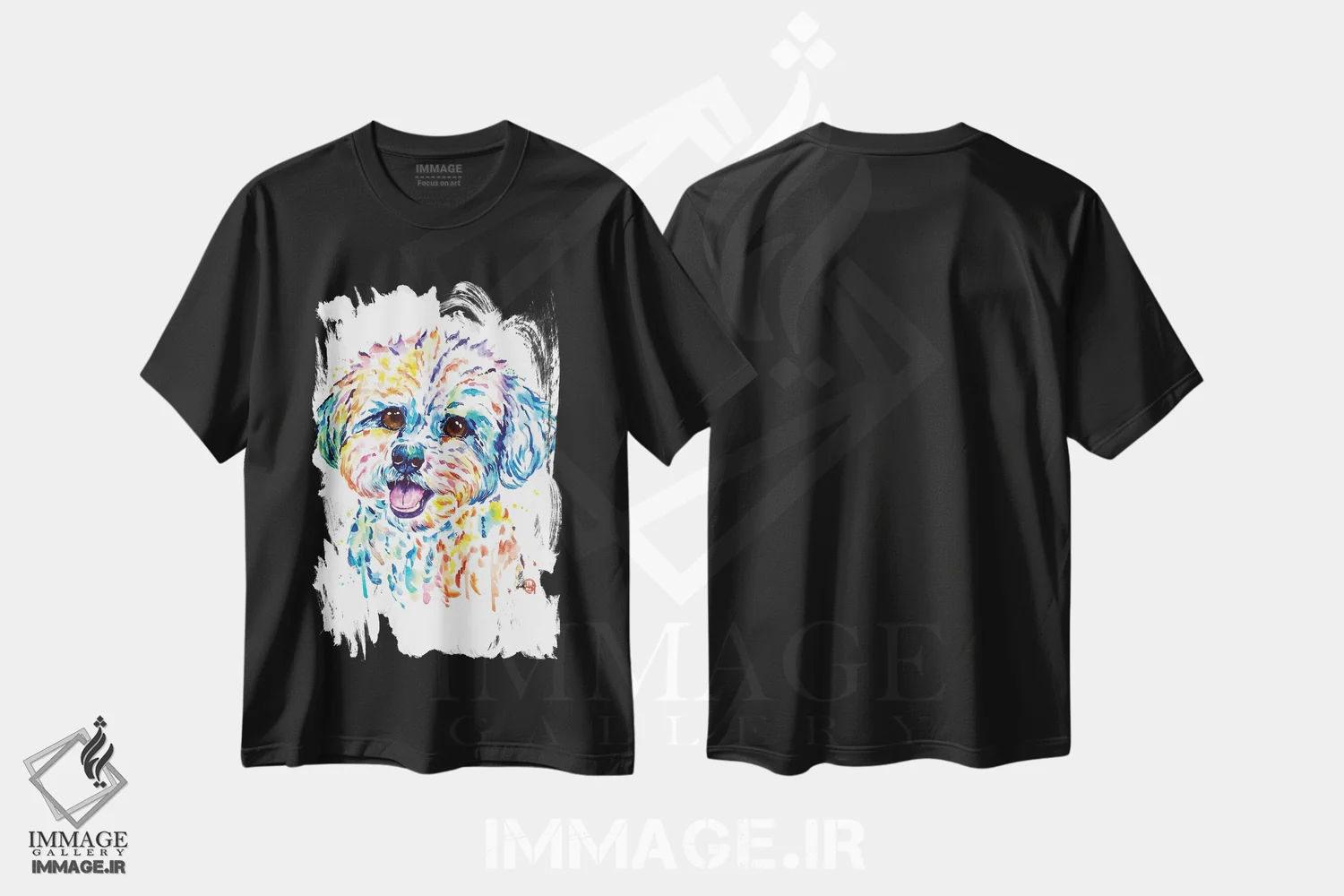 تیشرت مشکی طرح دار – تیشرت حیوانات خانگی ,بیشون اثر لیزا وایت هاوس immage.ir