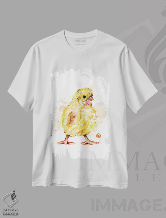 تیشرت سفید طرح دار – تیشرت حیوانات مزرعه ,جوجه اثر لیزا وایت هاوس immage.ir