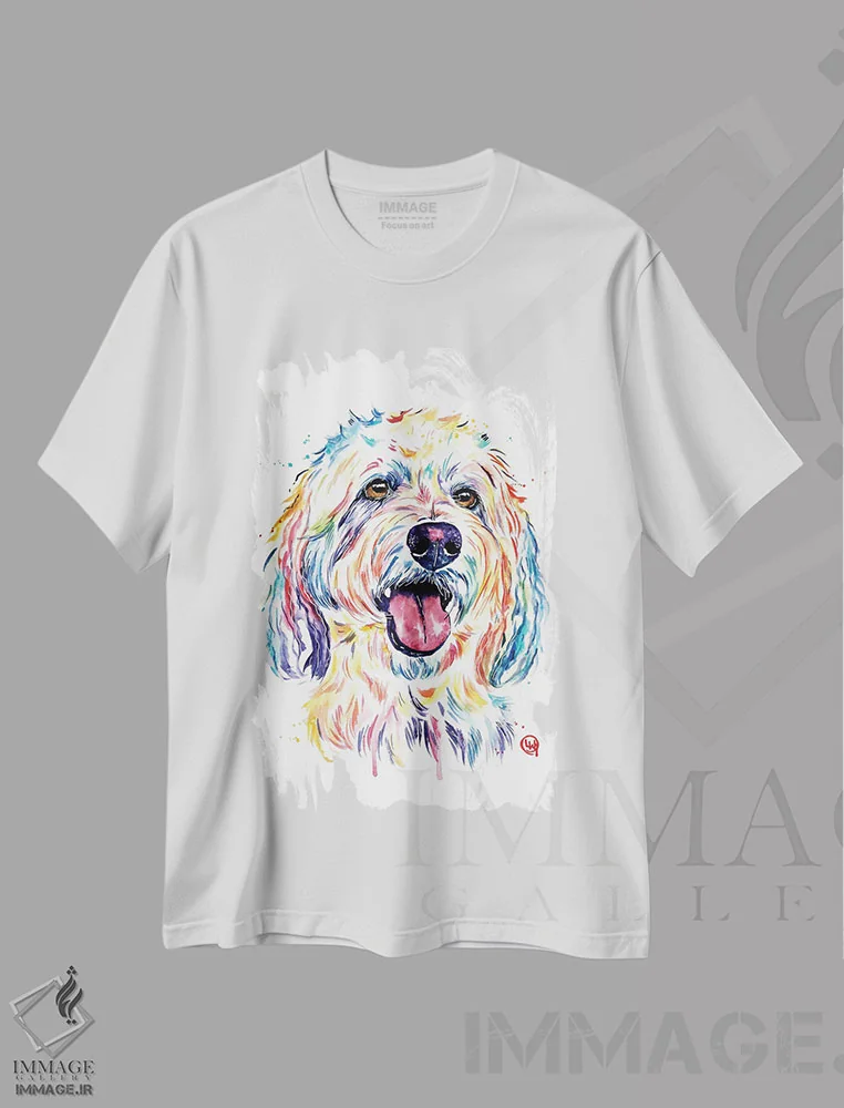 تیشرت سفید طرح دار – تیشرت حیوانات ,گلدندودل اثر لیزا وایت هاوس immage.ir