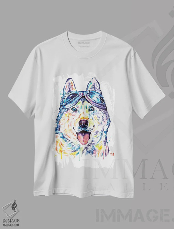 تیشرت سفید طرح دار – تیشرت فانتزی ,هاسکی های خلبان اثر لیزا وایت هاوس immage.ir