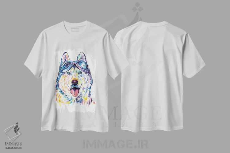 تیشرت سفید طرح دار – تیشرت فانتزی ,هاسکی های خلبان اثر لیزا وایت هاوس immage.ir