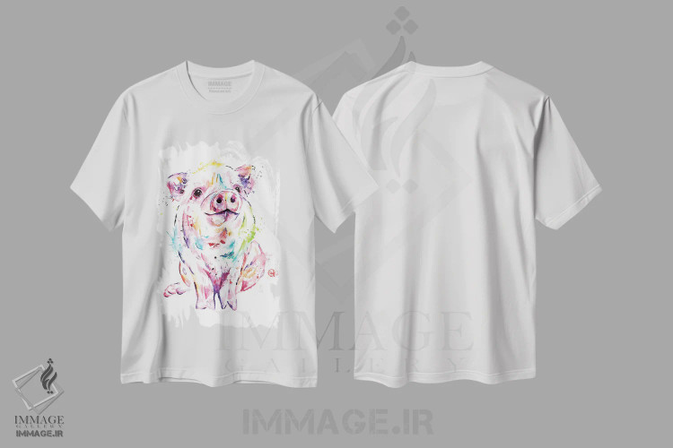 تیشرت سفید طرح دار – تیشرت فانتزی ,خوک کوچولو اثر لیزا وایت هاوس immage.ir