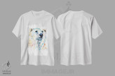 تیشرت سفید طرح دار – تیشرت طبیعت ,پرتره خرس قطبی اثر لیزا وایت هاوس فروشگاه ایماژ