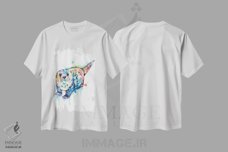 تیشرت سفید طرح دار – تیشرت فانتزی ,سمور بامزه اثر لیزا وایت هاوس فروشگاه ایماژ