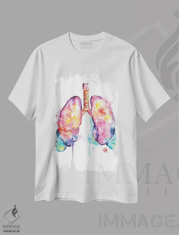 تیشرت سفید طرح دار – تیشرت علمی ,فقط نفس بکش اثر لیزا وایت هاوس فروشگاه ایماژ