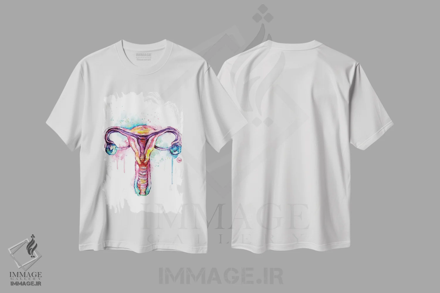 تیشرت سفید طرح دار – تیشرت هنری ,رحم اثر لیزا وایت هاوس فروشگاه ایماژ