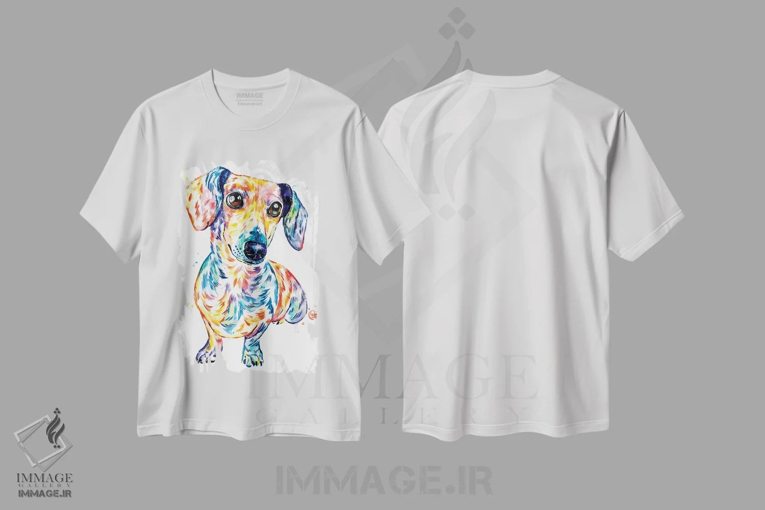 تیشرت سفید طرح دار – تیشرت حیوانات ,داشهوند اثر لیزا وایت هاوس immage.ir