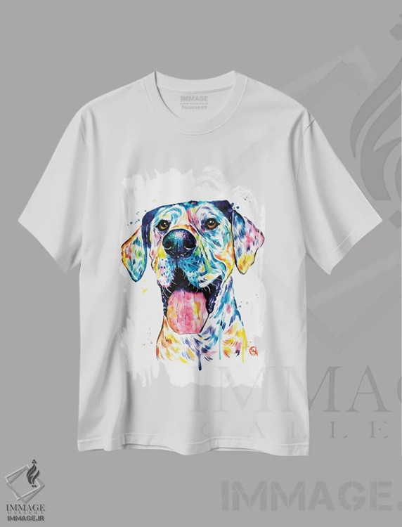 تیشرت سفید طرح دار – تیشرت هنری ,گریت دین اثر لیزا وایت هاوس immage.ir