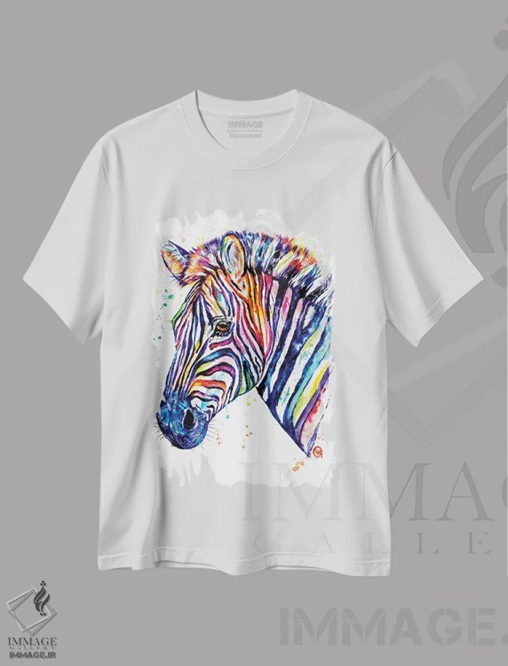 تیشرت سفید طرح دار – تیشرت گرافیکی ,زندگی در رنگین کمان اثر لیزا وایت هاوس فروشگاه ایماژ