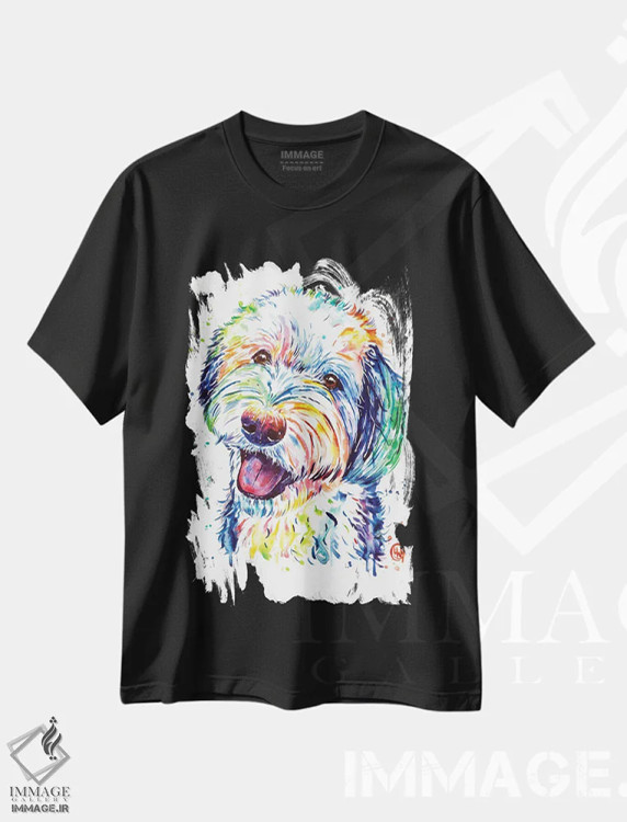 تیشرت مشکی طرح دار – تیشرت حیوانات ,شیپادودل اثر لیزا وایت هاوس فروشگاه ایماژ