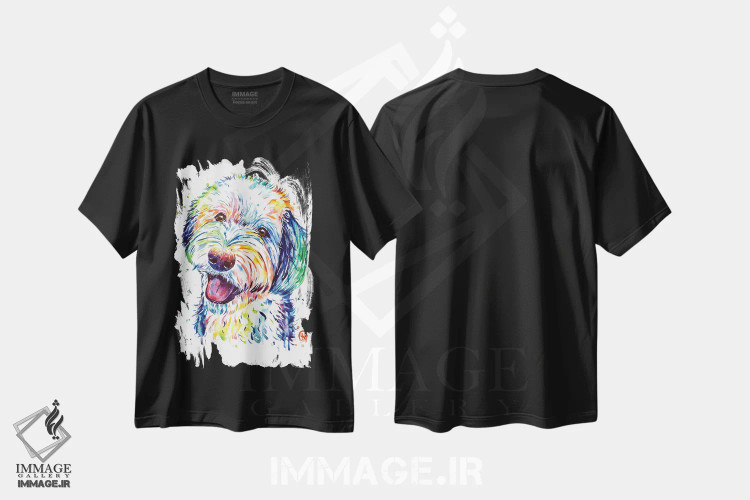 تیشرت مشکی طرح دار – تیشرت حیوانات ,شیپادودل اثر لیزا وایت هاوس فروشگاه ایماژ