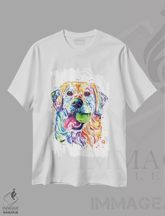 تیشرت سفید طرح دار – تیشرت حیوانات ,توپ را پرت کن، نگیرش اثر لیزا وایت هاوس immage.ir