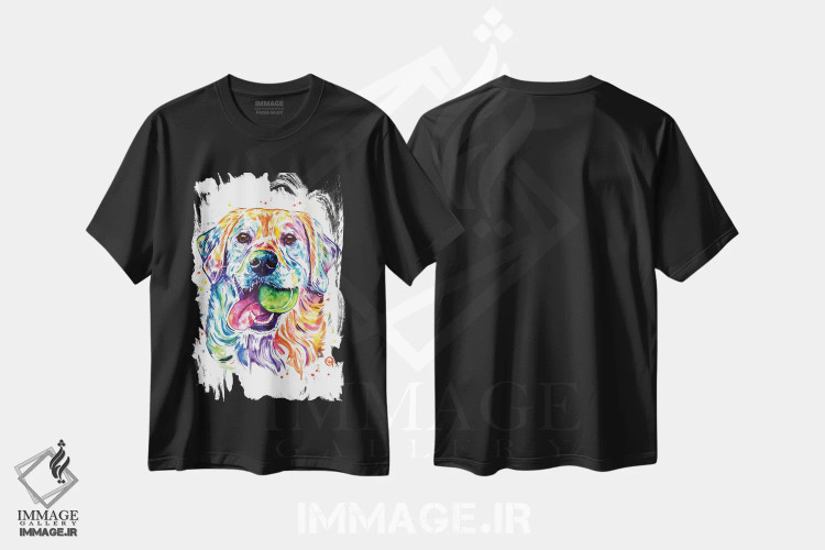 تیشرت مشکی طرح دار – تیشرت حیوانات ,توپ را پرت کن، نگیرش اثر لیزا وایت هاوس فروشگاه ایماژ