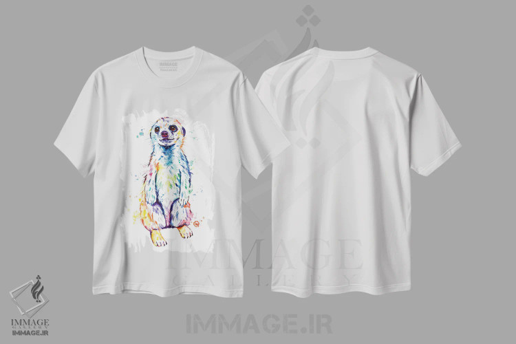 تیشرت سفید طرح دار – تیشرت حیوانات ,میرکات اثر لیزا وایت هاوس immage.ir