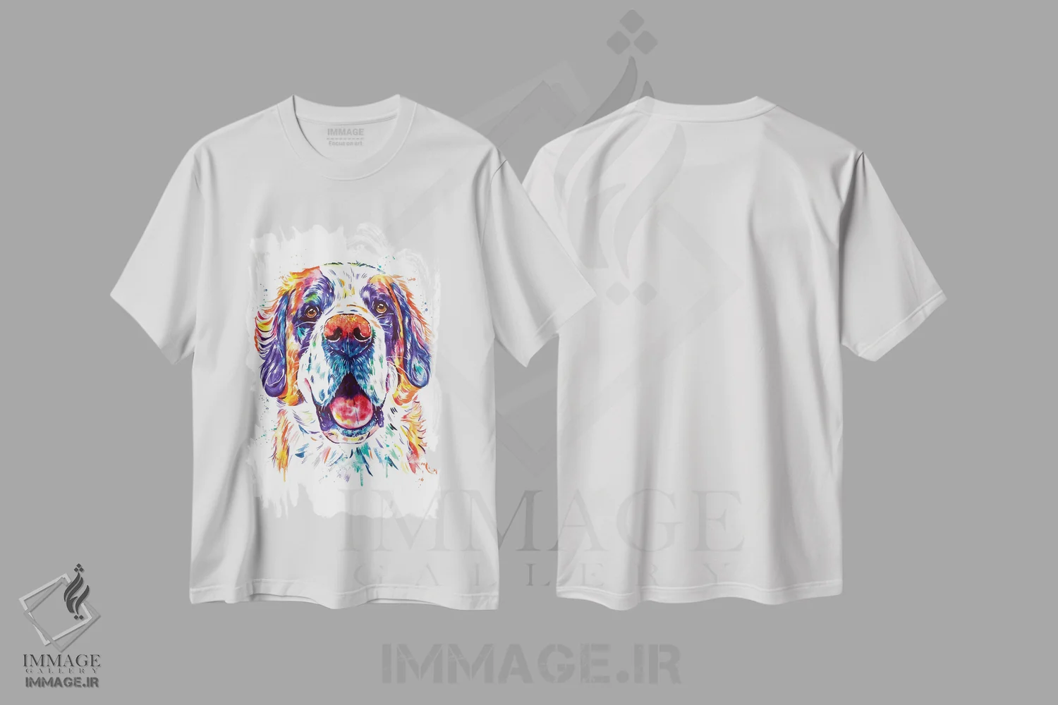تیشرت سفید طرح دار – تیشرت سگ ,سنت برنارد اثر لیزا وایت هاوس فروشگاه ایماژ