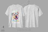 تیشرت سفید طرح دار – تیشرت حیوانات ,استافوردشایر بول تریر اثر لیزا وایت هاوس immage.ir