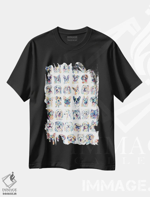 تیشرت مشکی طرح دار – تیشرت فانتزی ,هیچ وقت سگ زیاد نیست! اثر لیزا وایت هاوس immage.ir