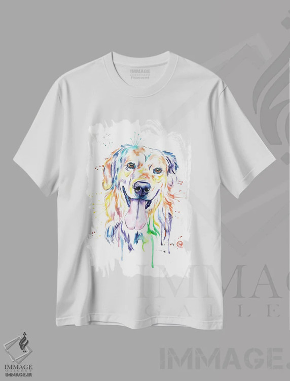تیشرت سفید طرح دار – تیشرت حیوانات ,طلایی اثر لیزا وایت هاوس immage.ir