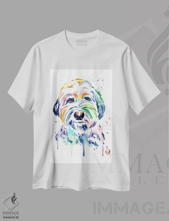 تیشرت سفید طرح دار – تیشرت هنری ,من عاشق ستاره ها بوده ام اثر لیزا وایت هاوس immage.ir