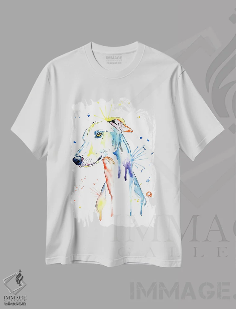 تیشرت سفید طرح دار – تیشرت حیوانات ,گری هوند اثر لیزا وایت هاوس فروشگاه ایماژ