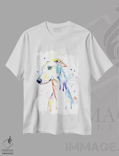 تیشرت سفید طرح دار – تیشرت حیوانات ,گری هوند اثر لیزا وایت هاوس فروشگاه ایماژ