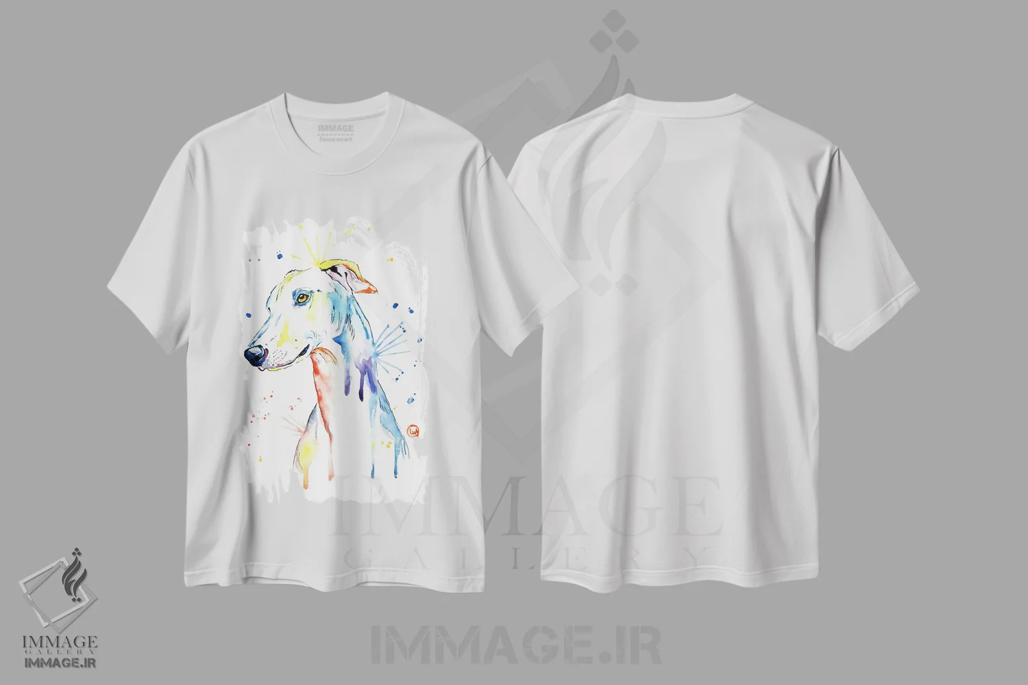 تیشرت سفید طرح دار – تیشرت حیوانات ,گری هوند اثر لیزا وایت هاوس فروشگاه ایماژ