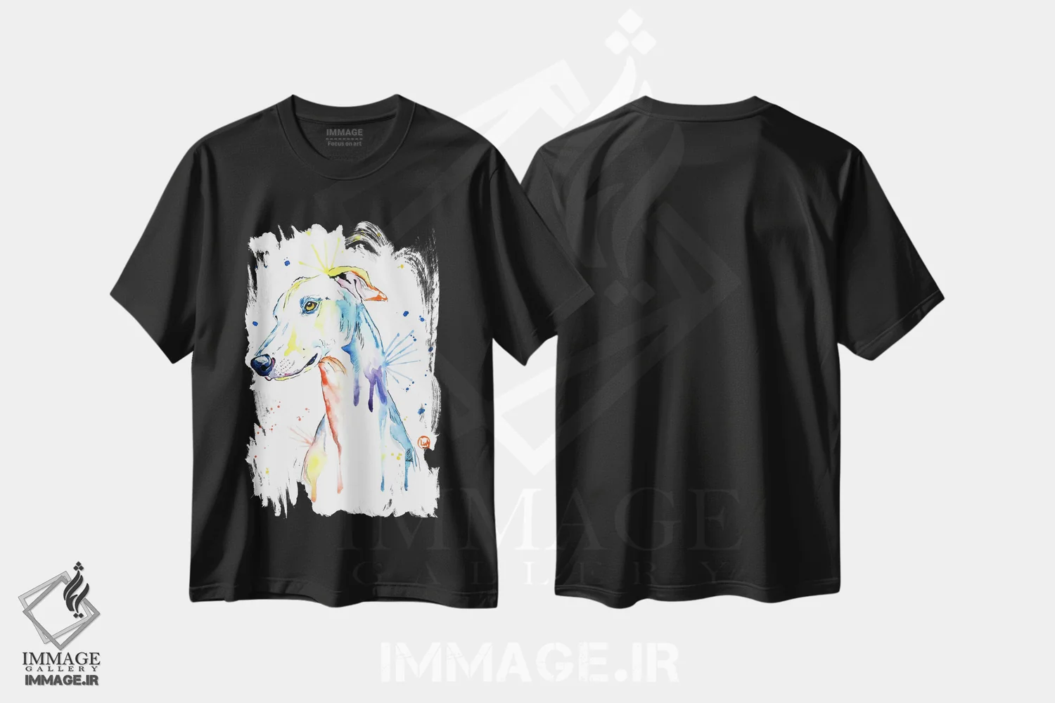 تیشرت مشکی طرح دار – تیشرت حیوانات ,گری هوند اثر لیزا وایت هاوس immage.ir