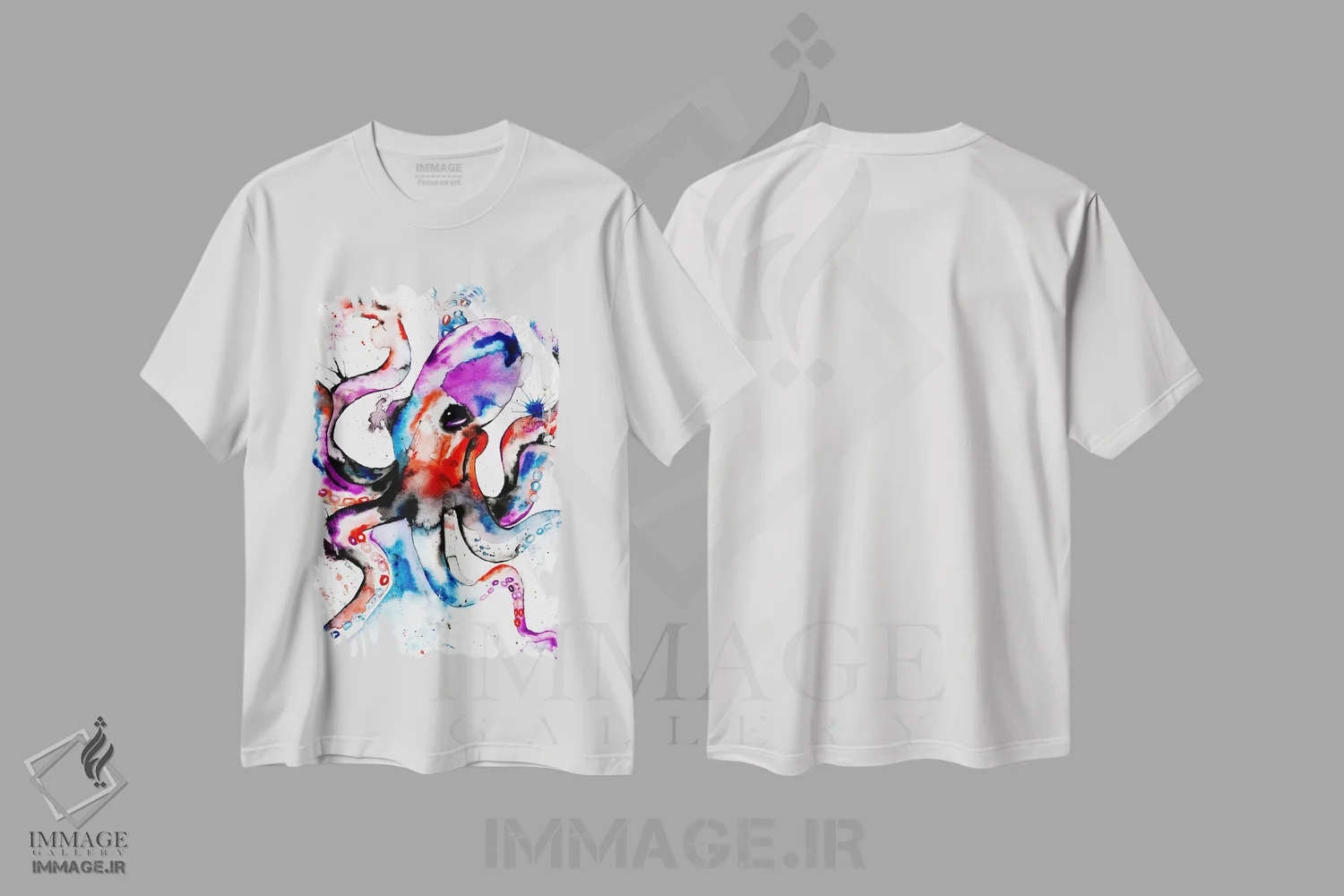 تیشرت سفید طرح دار – تیشرت حیوانات ,اختاپوس اثر لیزا وایت هاوس فروشگاه ایماژ