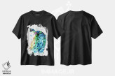 تیشرت مشکی طرح دار – تیشرت هنری ,طاووس مغرور اثر لیزا وایت هاوس فروشگاه ایماژ