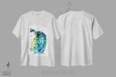 تیشرت سفید طرح دار – تیشرت هنری ,طاووس مغرور اثر لیزا وایت هاوس immage.ir