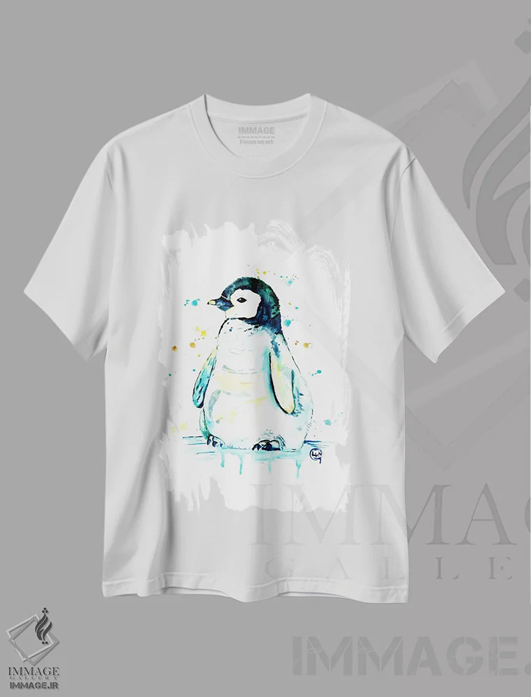 تیشرت سفید طرح دار – تیشرت طبیعت ,لُنگان لُنگان راه رفتن اثر لیزا وایت هاوس فروشگاه ایماژ