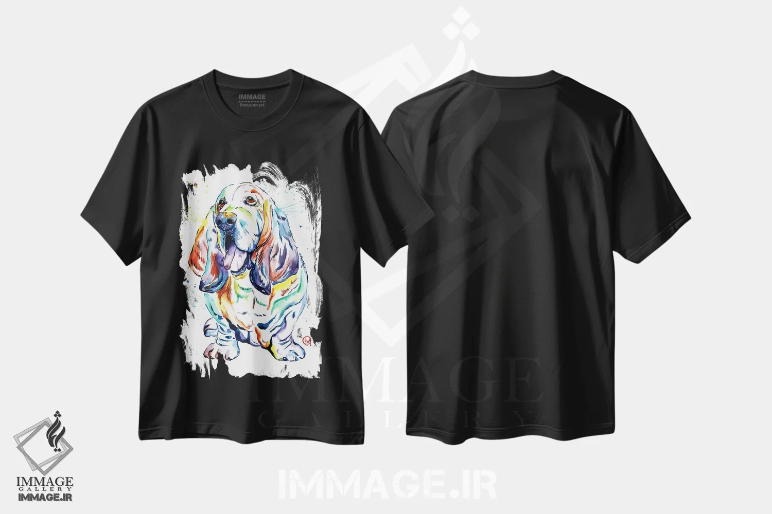 تیشرت مشکی طرح دار – تیشرت حیوانات ,باست هاند بیلی اثر لیزا وایت هاوس فروشگاه ایماژ