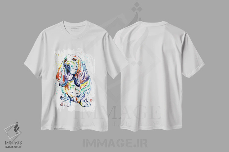 تیشرت سفید طرح دار – تیشرت حیوانات ,باست هاند بیلی اثر لیزا وایت هاوس immage.ir
