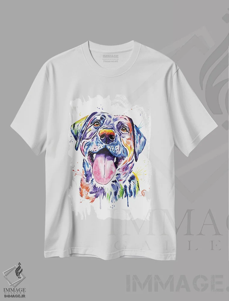 تیشرت سفید طرح دار – تیشرت حیوانات ,لابرادور سیاه اثر لیزا وایت هاوس فروشگاه ایماژ