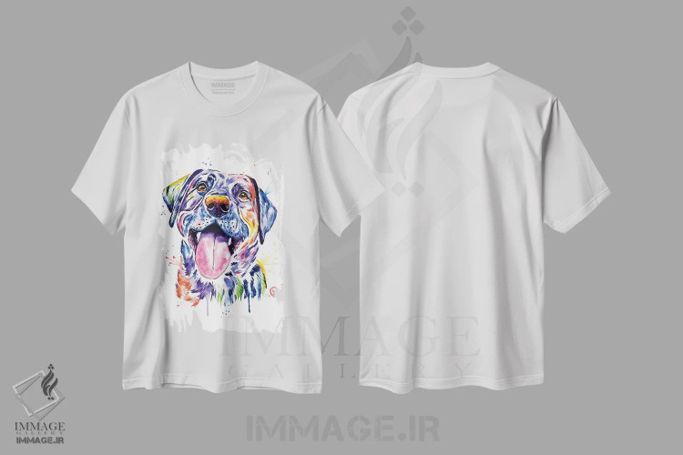 تیشرت سفید طرح دار – تیشرت حیوانات ,لابرادور سیاه اثر لیزا وایت هاوس فروشگاه ایماژ