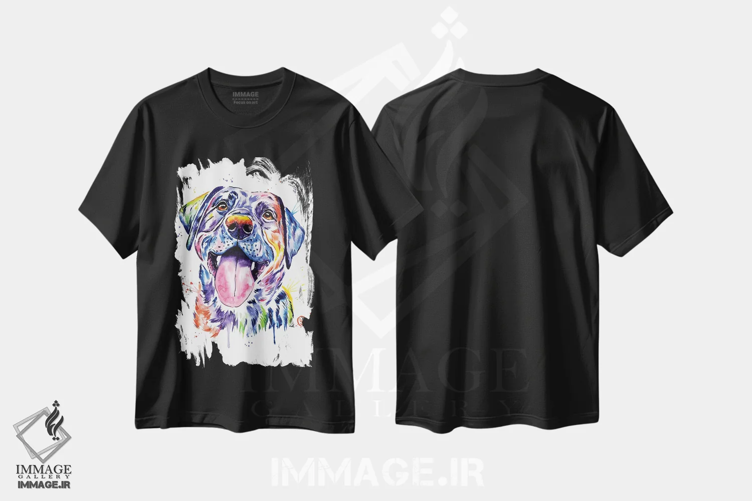 تیشرت مشکی طرح دار – تیشرت حیوانات ,لابرادور سیاه اثر لیزا وایت هاوس immage.ir