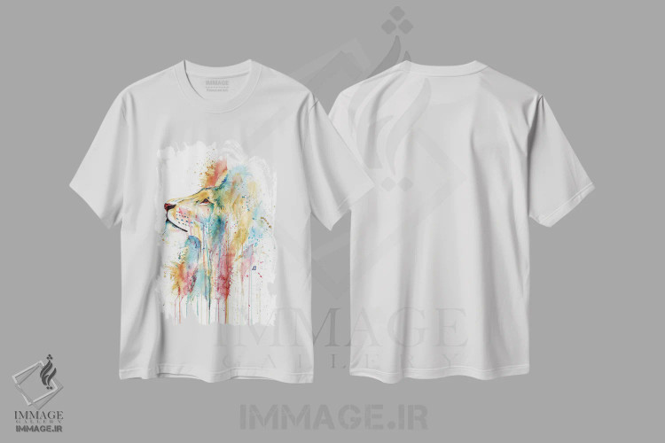 تیشرت سفید طرح دار – تیشرت حیوانات ,اصلان شیر اثر لیزا وایت هاوس immage.ir