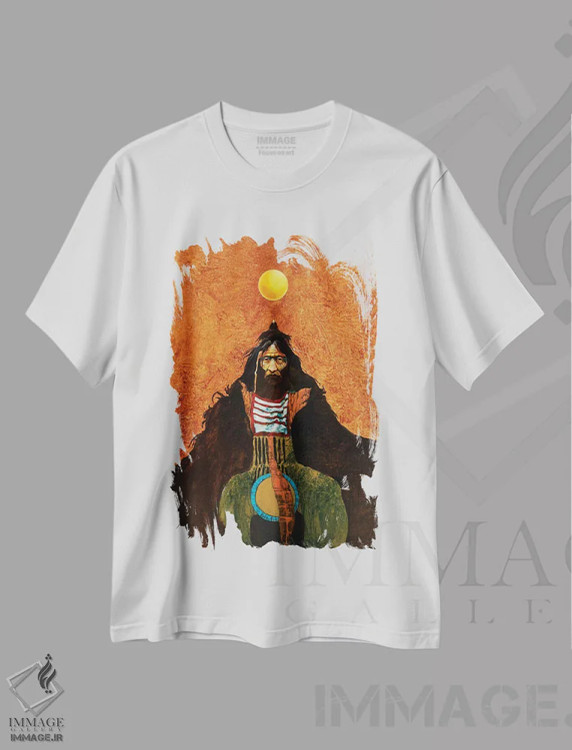 تیشرت سفید طرح دار – تیشرت هنری ,کلاغ خورشیدی اثر لاورنس لی فروشگاه ایماژ