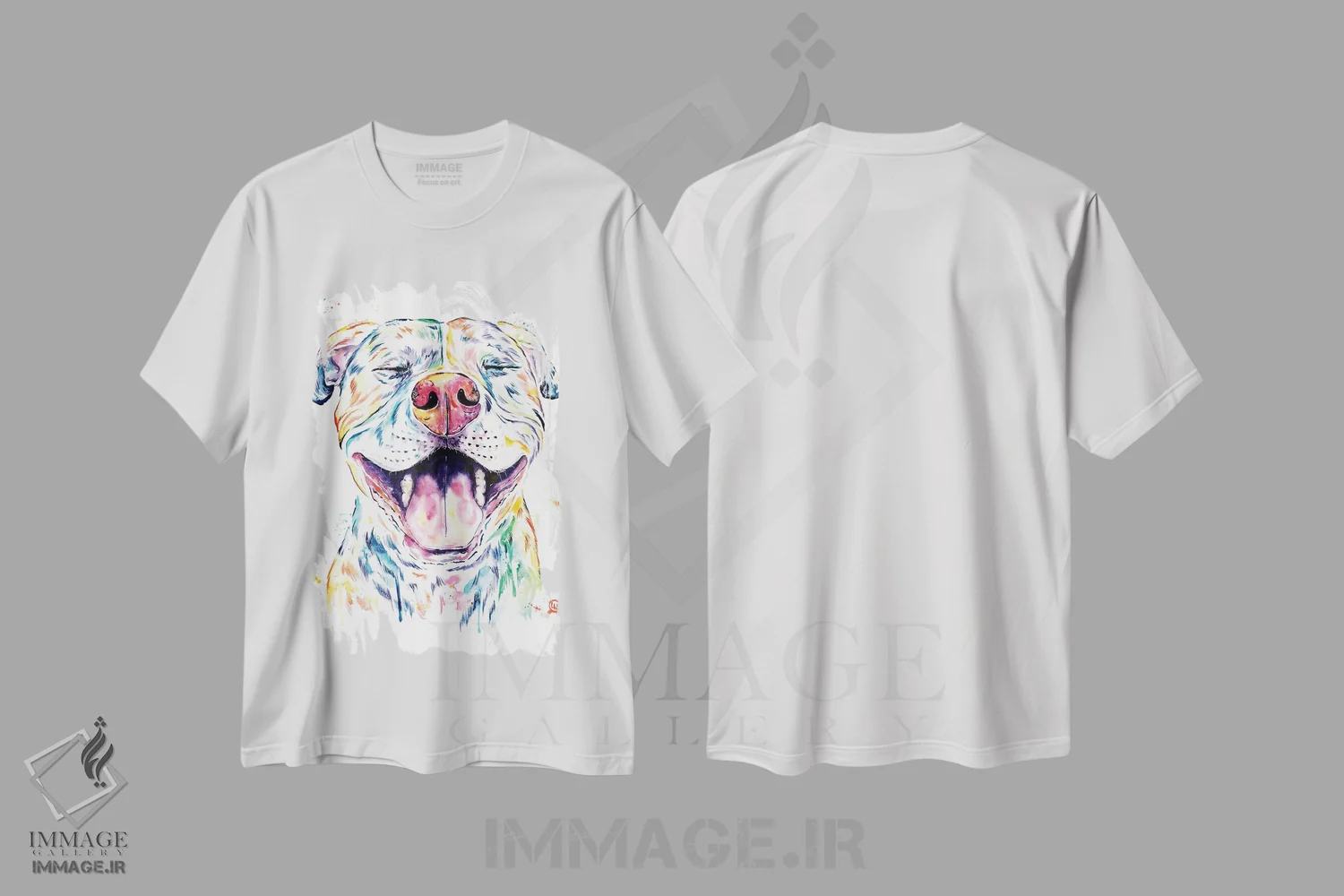 تیشرت سفید طرح دار – تیشرت اسپرت ,تنگو پیت بول اثر لیزا وایت هاوس فروشگاه ایماژ