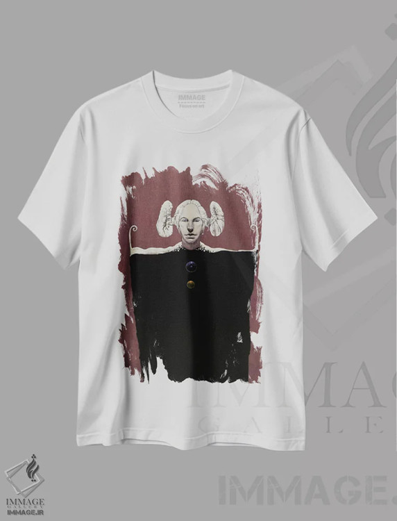 تیشرت سفید طرح دار – تیشرت هنری ,دوشیزه سفید اثر لاورنس لی immage.ir