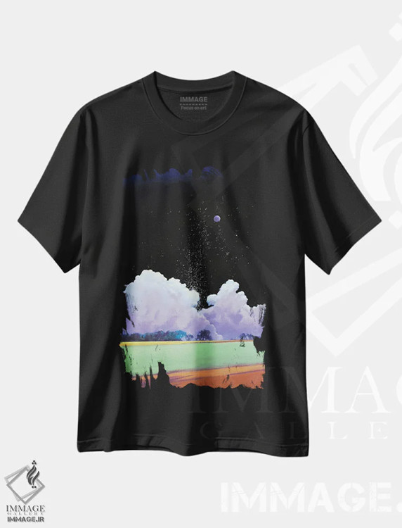 تیشرت مشکی طرح دار – تیشرت آسمان شب ,بارش ستاره ها اثر لاورنس لی immage.ir