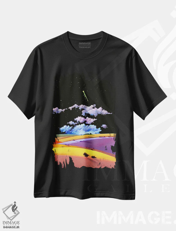 تیشرت مشکی طرح دار – تیشرت هنری ,هملت و پیام آور اثر لاورنس لی فروشگاه ایماژ