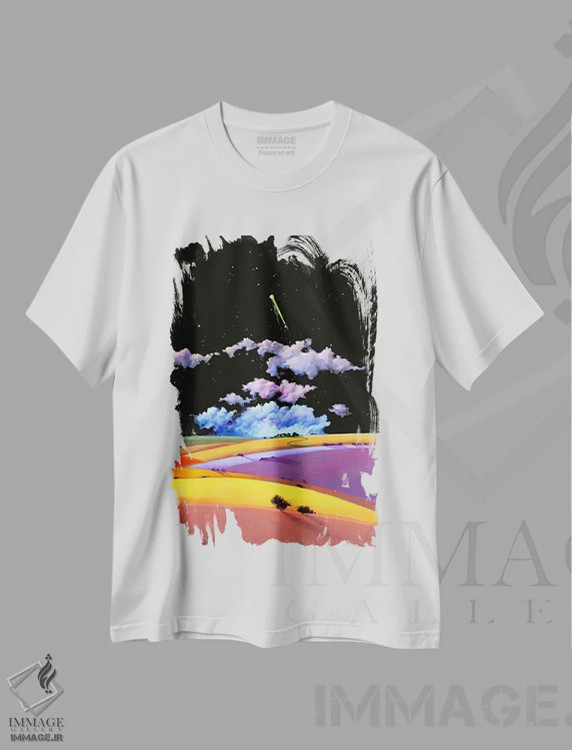 تیشرت سفید طرح دار – تیشرت هنری ,هملت و پیام آور اثر لاورنس لی immage.ir