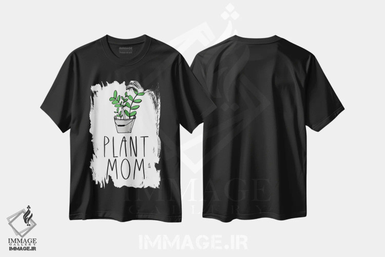 تیشرت مشکی طرح دار – تیشرت روز مادر ,مادر گیاه دار اثر لوکس + می دیزاینز immage.ir