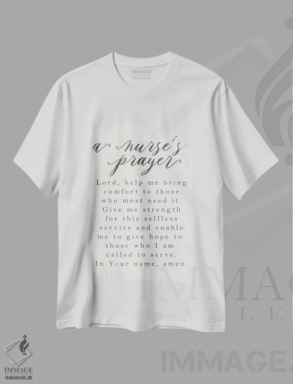 تیشرت سفید طرح دار – تیشرت حرفه ای ,دعای پرستار اثر لوکس + می دیزاینز immage.ir