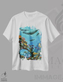 تیشرت سفید طرح دار – تیشرت طبیعت ,زیبایی و صخره دریایی اثر چارلز لین براگ immage.ir