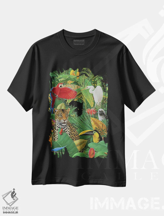 تیشرت مشکی طرح دار – تیشرت طبیعت ,داستان جنگل اثر چارلز لین براگ immage.ir