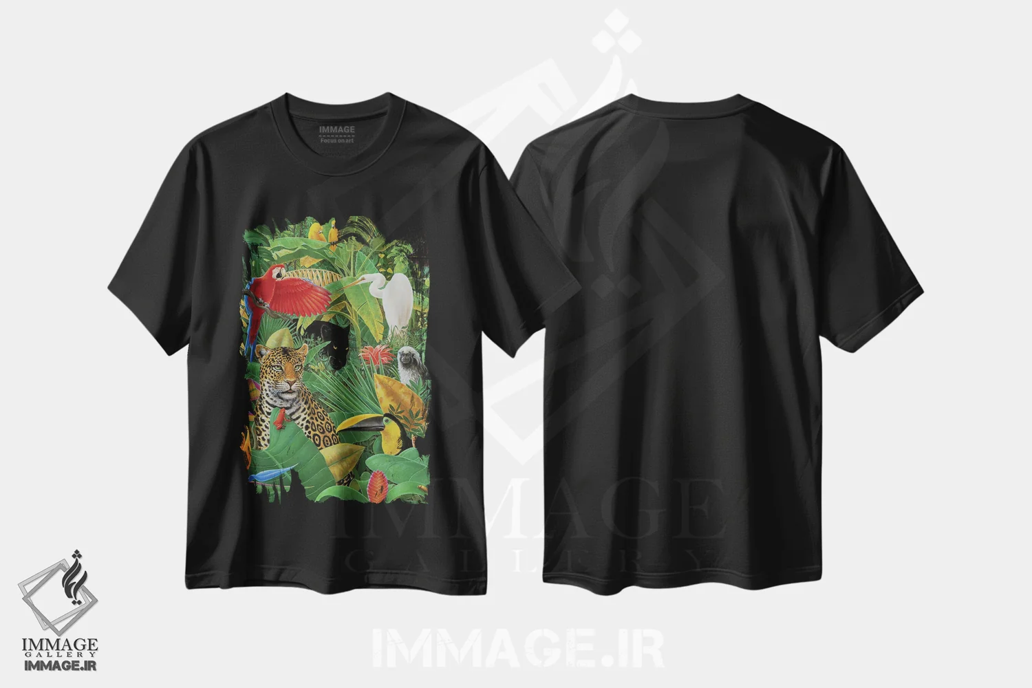 تیشرت مشکی طرح دار – تیشرت طبیعت ,داستان جنگل اثر چارلز لین براگ immage.ir