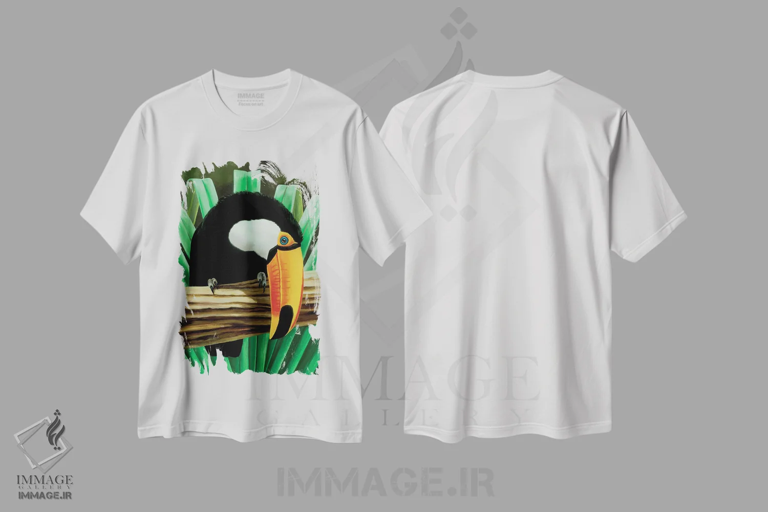 تیشرت سفید طرح دار – تیشرت حیوانات ,دیده بان توکان اثر چارلز لین براگ فروشگاه ایماژ