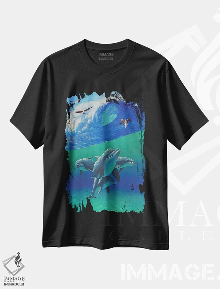 تیشرت مشکی طرح دار – تیشرت طبیعت ,زیر امواج اثر چارلز لین براگ immage.ir
